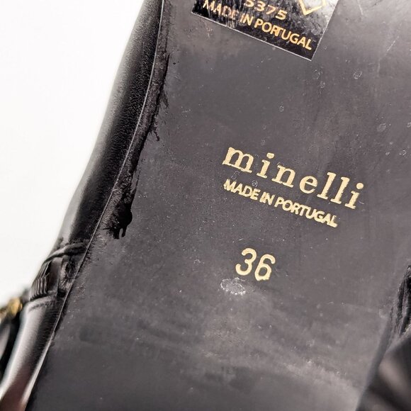 Minelli Women Black Leather Retro Vintage 90s Office Dress Ankle Boots 6US EUR36 - Picture 7 of 7